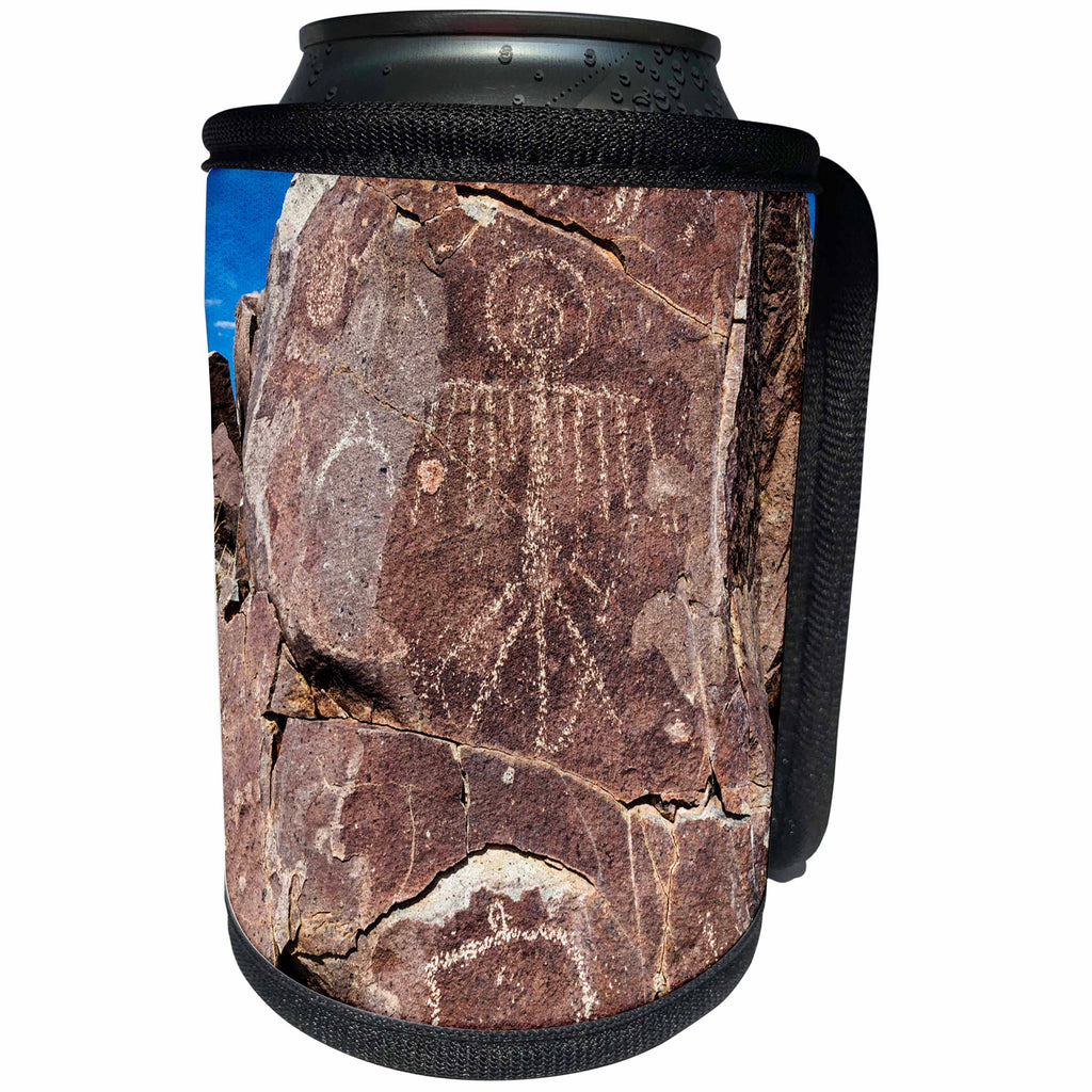 3dRose Danita Delimont - Artwork - Petroglyphs at Three Rivers Petroglyph Site, Three Rivers, New Mexico - Can Cooler Bottle Wrap (cc_259753)