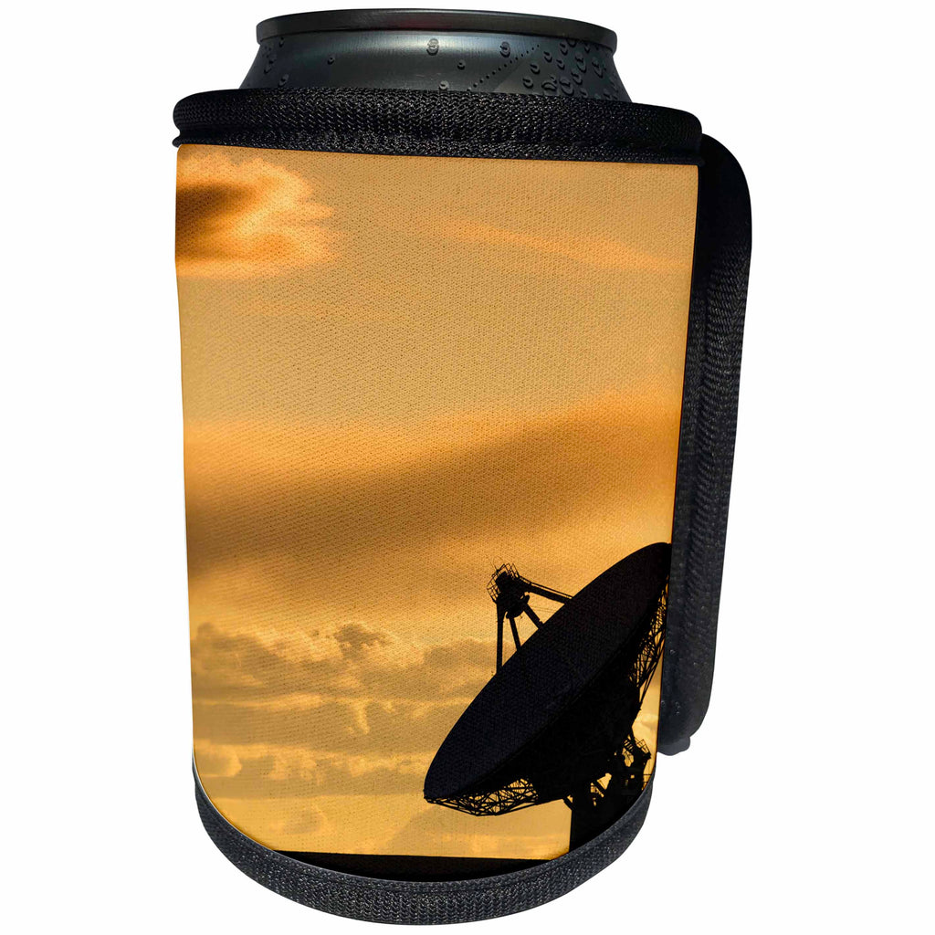 3dRose Danita Delimont - Astromony - Yellow sunset over a Radio telescope, Socorro, New Mexico, USA - Can Cooler Bottle Wrap (cc_259758)