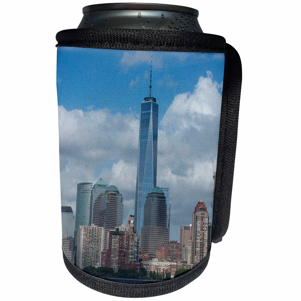 3dRose Danita Delimont - Cities - New York, New York City. Downtown skyline with the Freedom Tower. - Can Cooler Bottle Wrap (cc_259785)