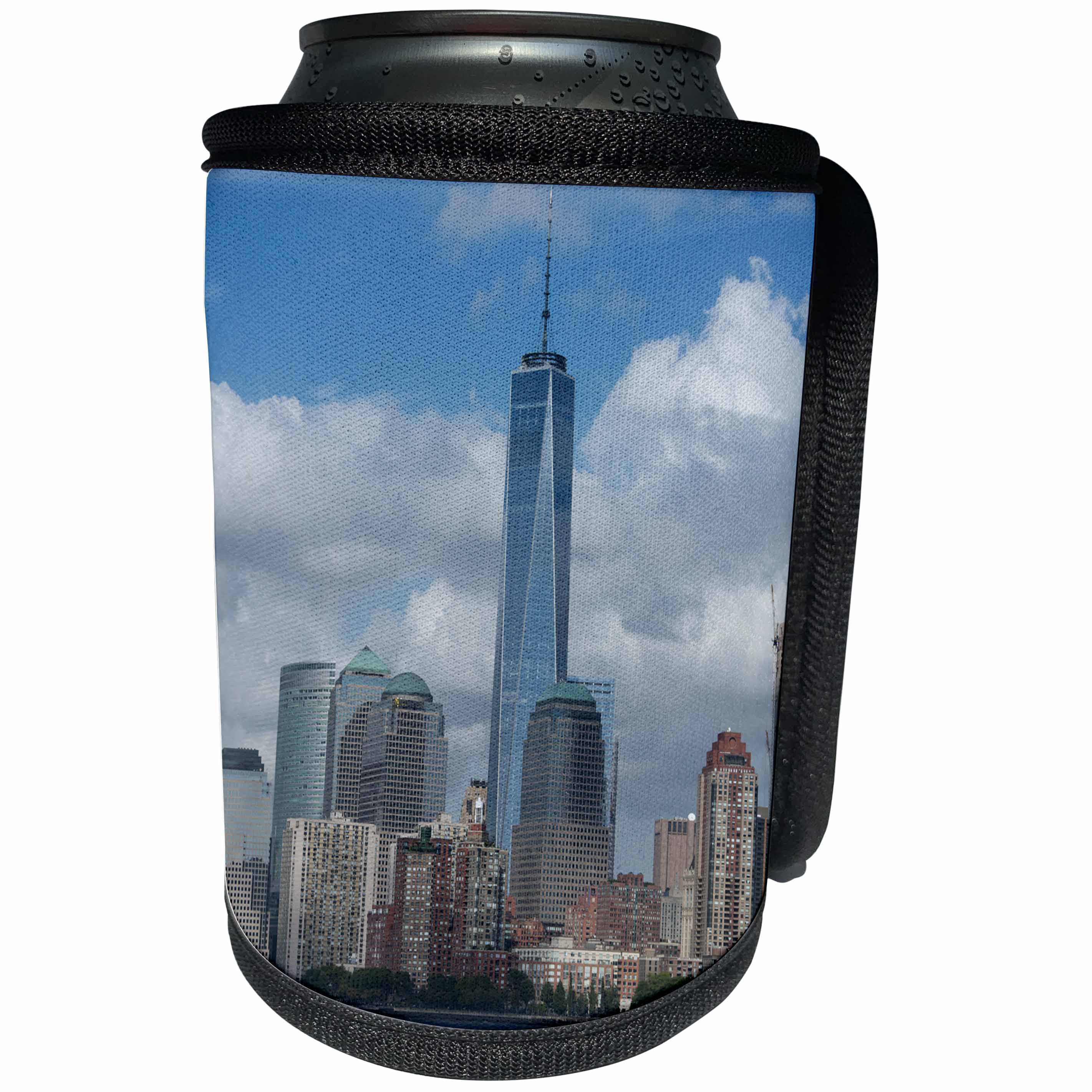 3dRose Danita Delimont - Cities - New York, New York City. Downtown skyline with the Freedom Tower. - Can Cooler Bottle Wrap (cc_259785)
