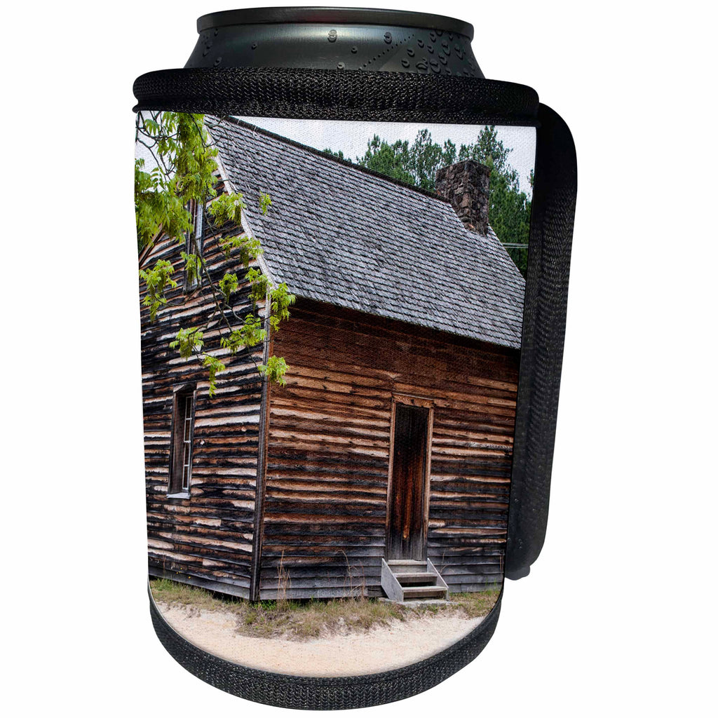 3dRose Danita Delimont - North Carolina - Cabin, Bennett Place State Historic Site, Durham, North Carolina, USA. - Can Cooler Bottle Wrap (cc_259809)