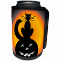 3dRose TNMGraphics Halloween - Halloween Cat on Pumpkin - Can Cooler Bottle Wrap (cc_25982)