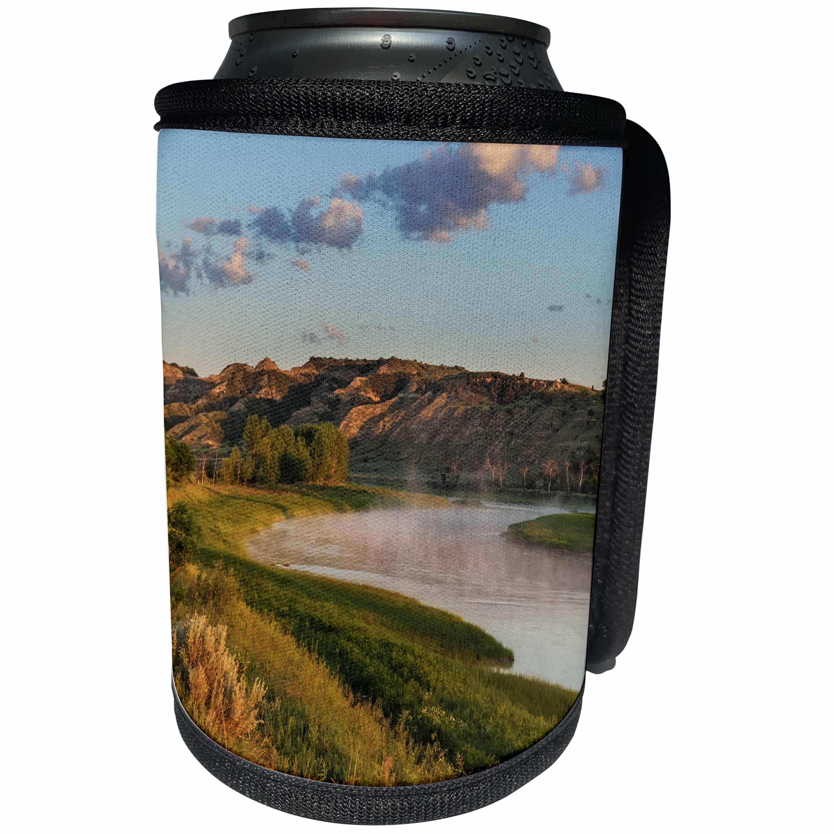 3dRose Danita Delimont - Rivers - Sunrise over Little Missouri River, North Dakota - Can Cooler Bottle Wrap (cc_259824)