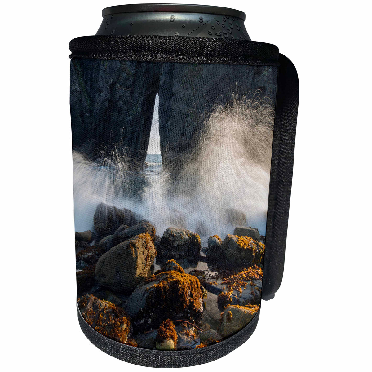 3dRose Danita Delimont - Beaches - Ocean spray over rocky beach, Harris Beach State Park, Oregon - Can Cooler Bottle Wrap (cc_259905)