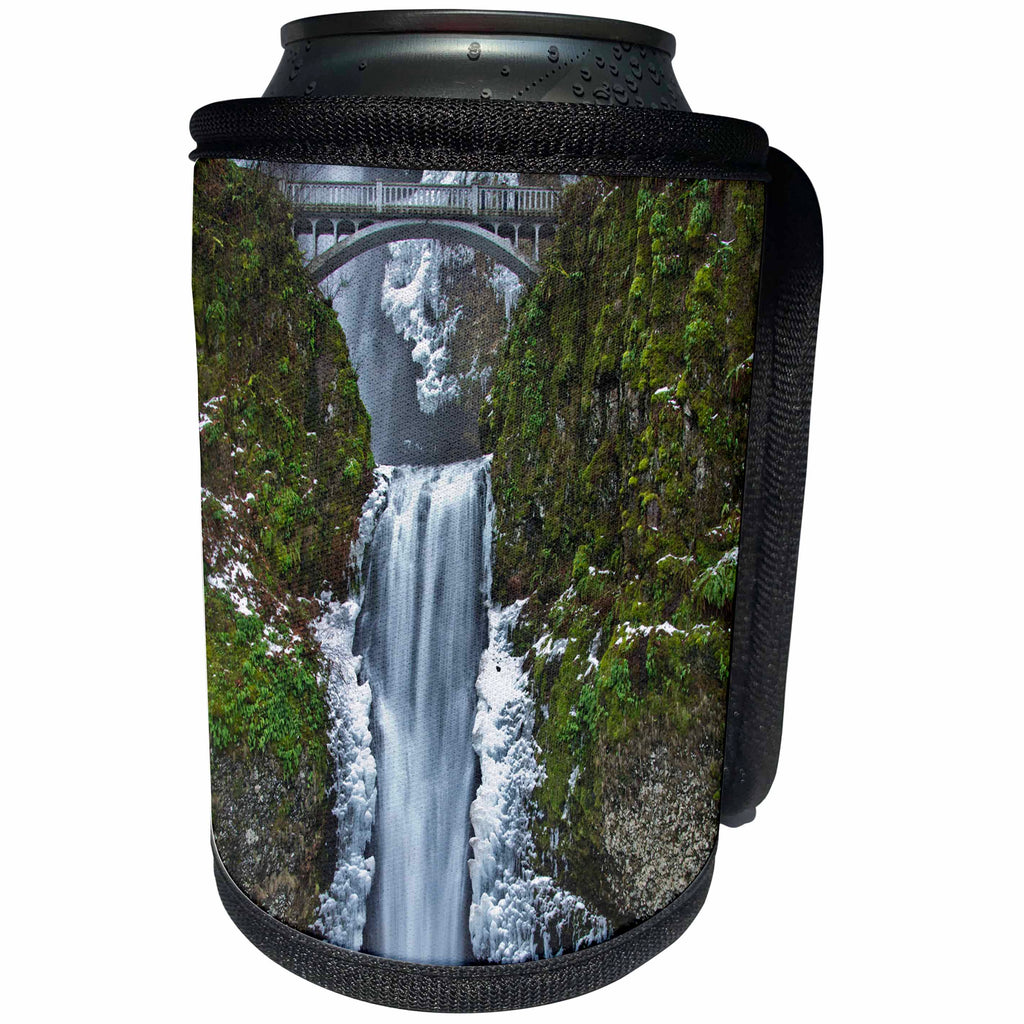 3dRose Danita Delimont - Waterfalls - Multnomah Falls during winter, Columbia Gorge, Oregon, USA - Can Cooler Bottle Wrap (cc_259919)