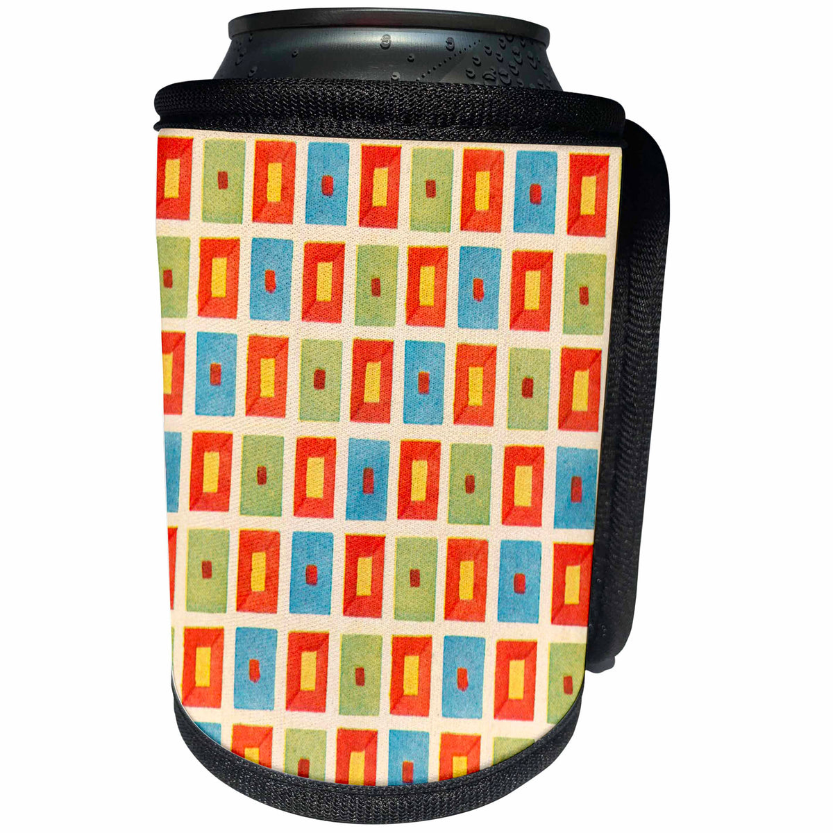 3dRose TNMGraphics Retro Designs - Pastel Retro Boxes - Can Cooler Bottle Wrap (cc_25994)