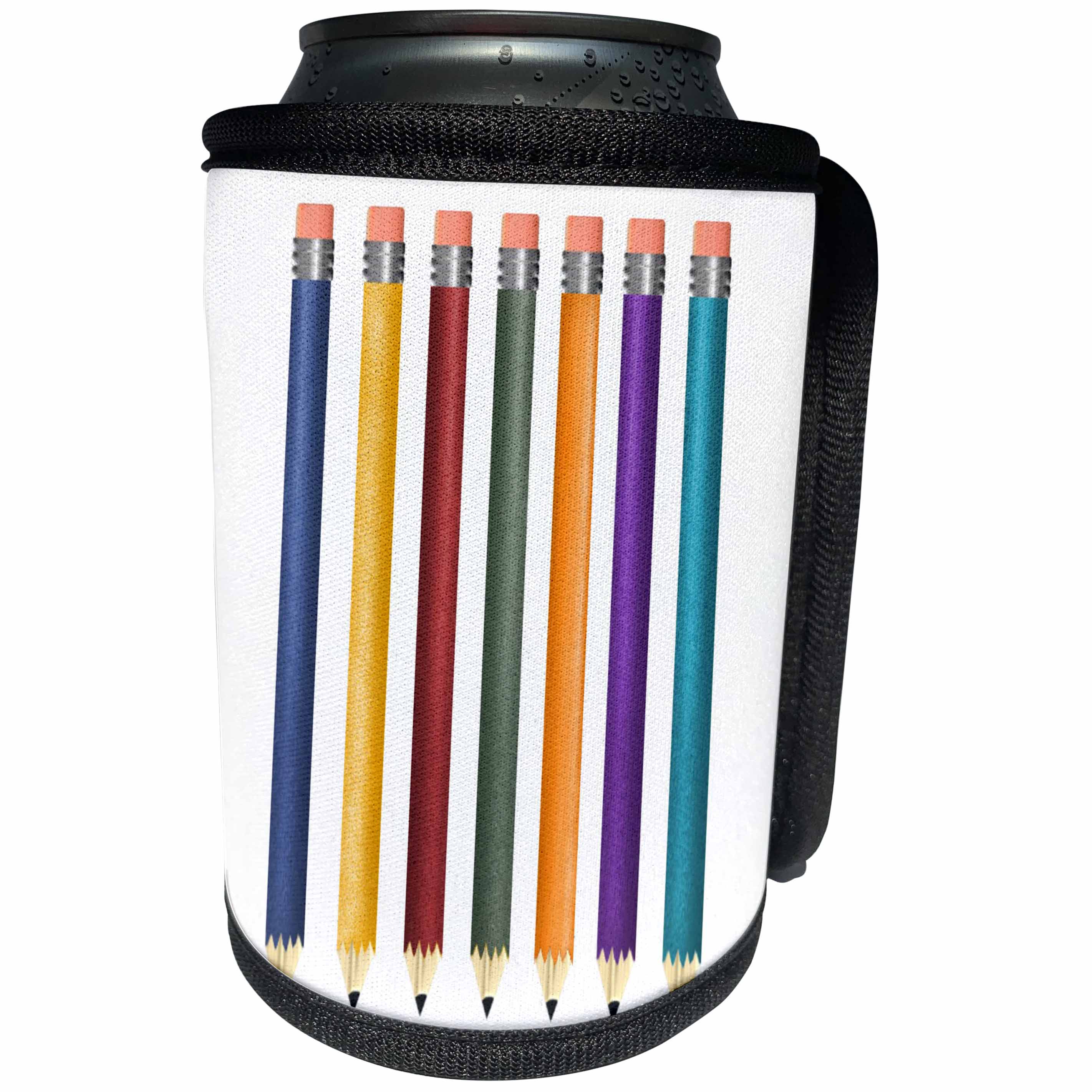 3dRose TNMGraphics School - Seven No 3 Pencils - Can Cooler Bottle Wrap (cc_25996)