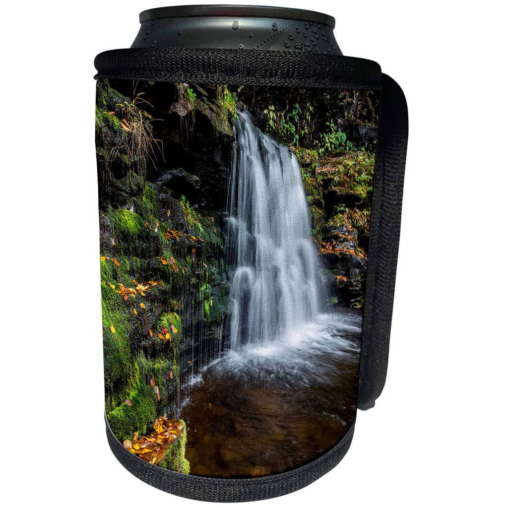 3dRose Danita Delimont - Waterfalls - USA, Pennsylvania, Ricketts Glen SP. Cayuga Falls with autumn leaves - Can Cooler Bottle Wrap (cc_259965)