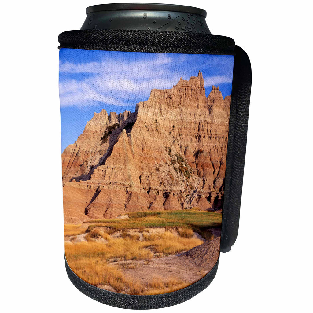 3dRose Danita Delimont - Deserts - USA, South Dakota, Badlands National Park. Rugged wilderness landscape - Can Cooler Bottle Wrap (cc_260011)