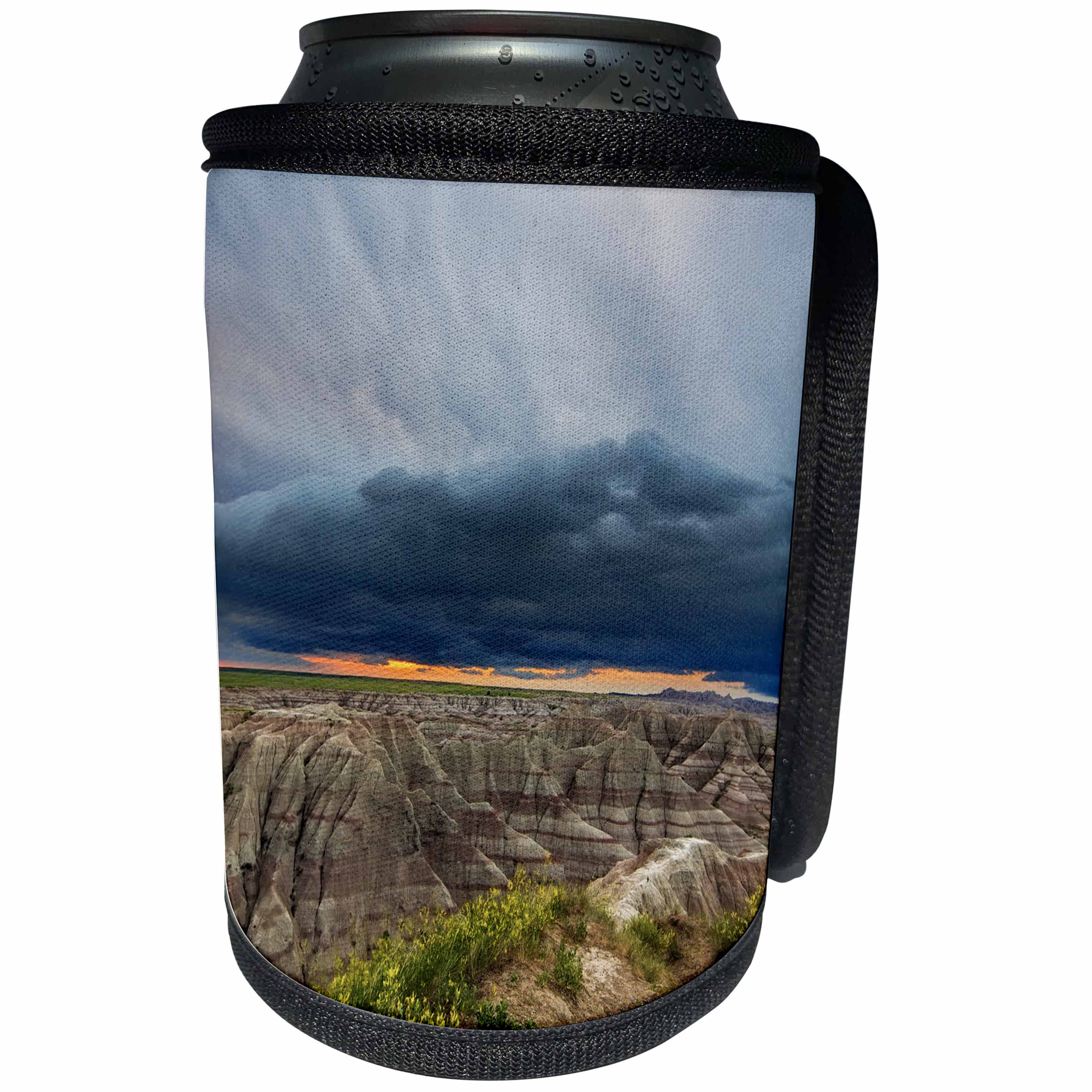 3dRose Danita Delimont - Weather - Dramatic storm cloud at sunrise, Badlands National Park, South Dakota - Can Cooler Bottle Wrap (cc_260013)