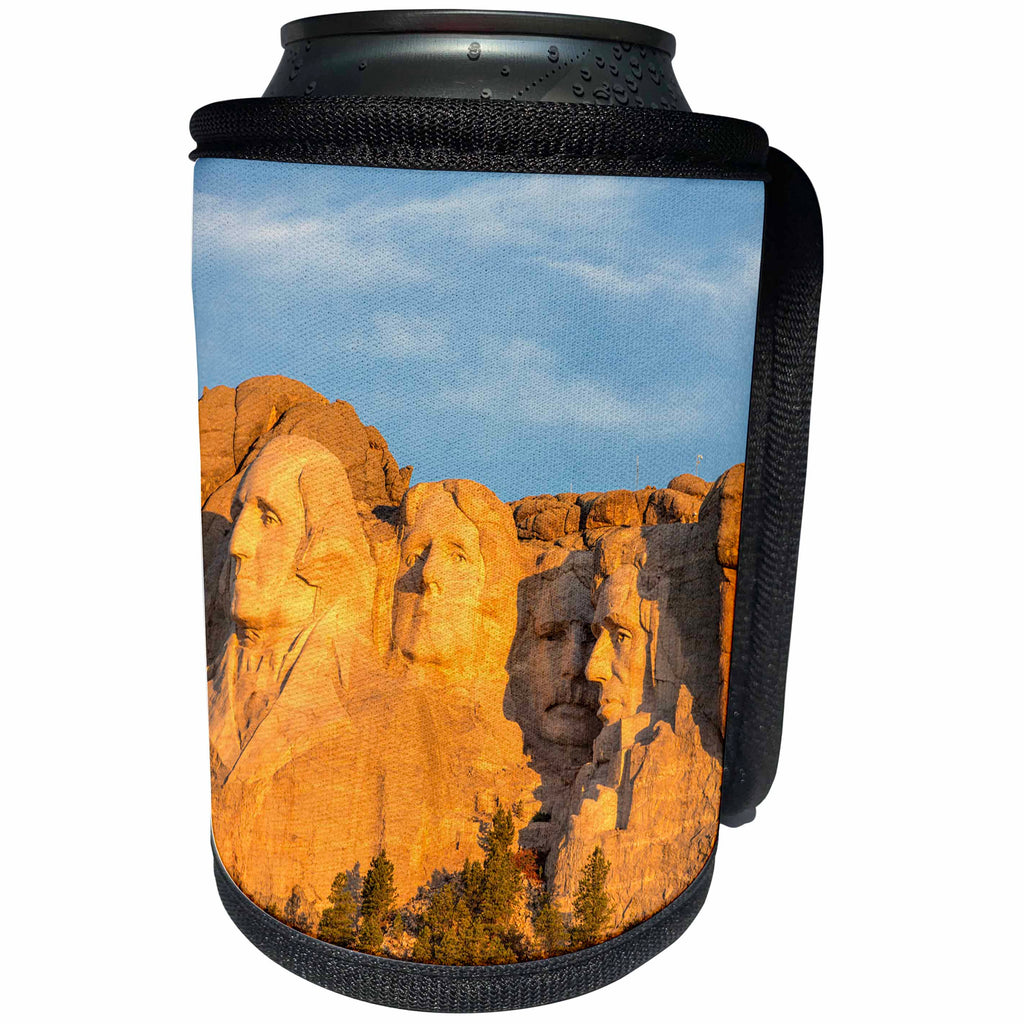 3dRose Danita Delimont - South Dakota - Mount Rushmore at first light near Keystone, South Dakota, USA - Can Cooler Bottle Wrap (cc_260019)