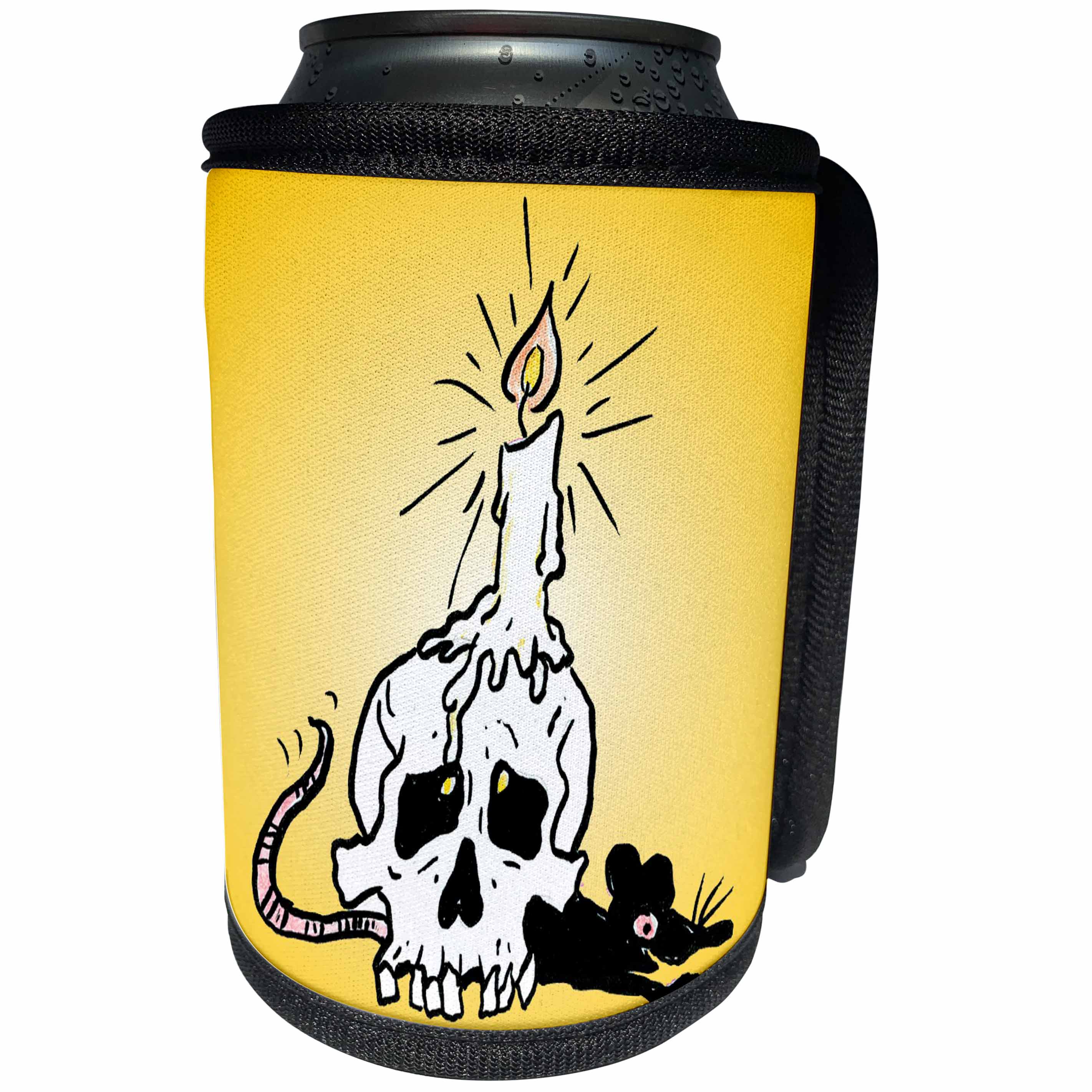 3dRose TNMGraphics Halloween - Skull Candle and Rat - Can Cooler Bottle Wrap (cc_26002)