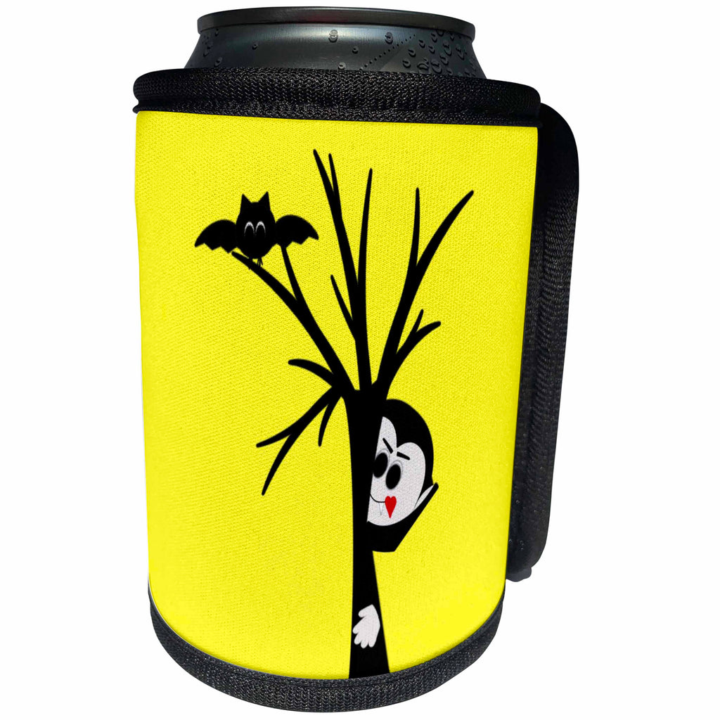 3dRose TNMGraphics Halloween - Vampire Hiding Behind a Tree - Can Cooler Bottle Wrap (cc_26004)