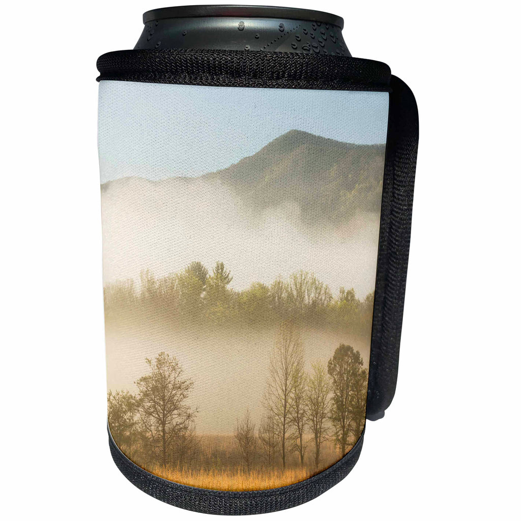 3dRose Danita Delimont - Weather - Foggy morning, Cades Cove, Great Smoky Mountains NP, Tennessee - Can Cooler Bottle Wrap (cc_260041)