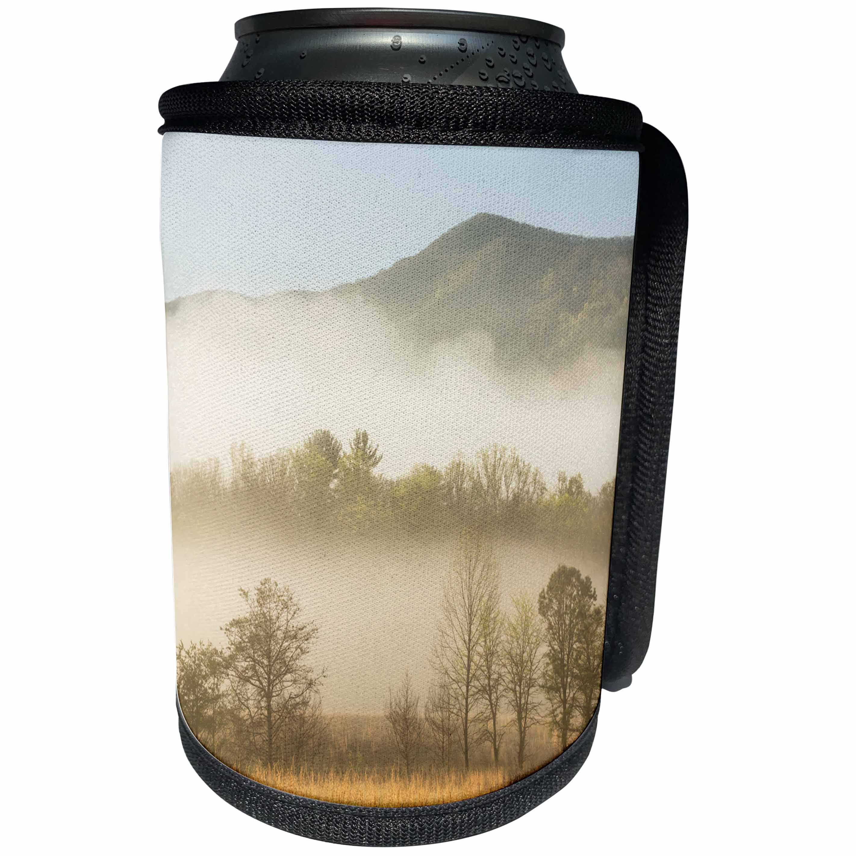 3dRose Danita Delimont - Weather - Foggy morning, Cades Cove, Great Smoky Mountains NP, Tennessee - Can Cooler Bottle Wrap (cc_260041)