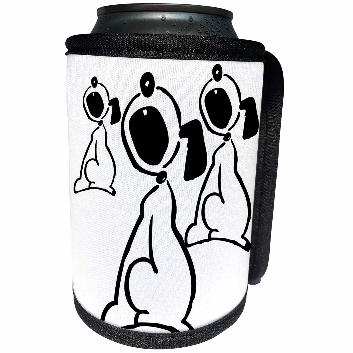3dRose TNMGraphics Animals - Trio of Howling Dogs - Can Cooler Bottle Wrap (cc_26010)