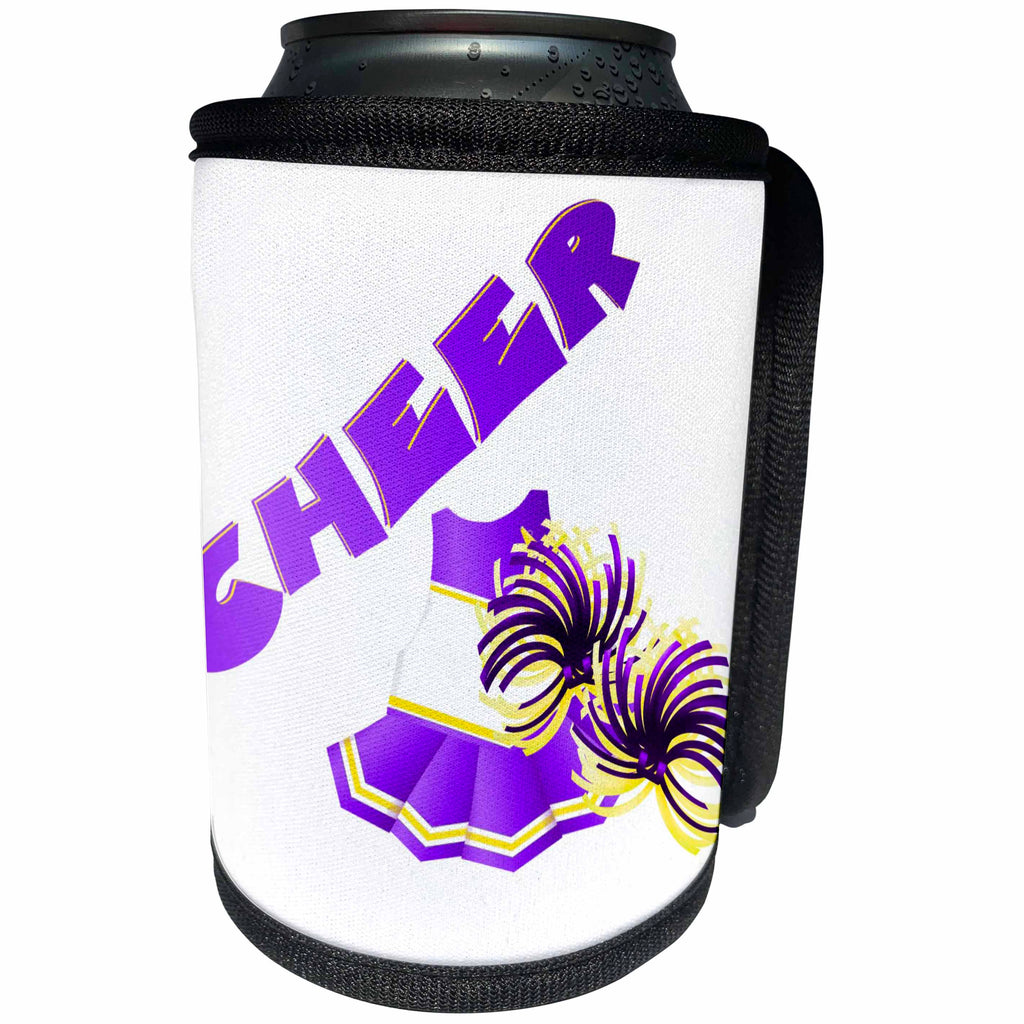 3dRose TNMGraphics School - Purple Cheerleader - Can Cooler Bottle Wrap (cc_26011)