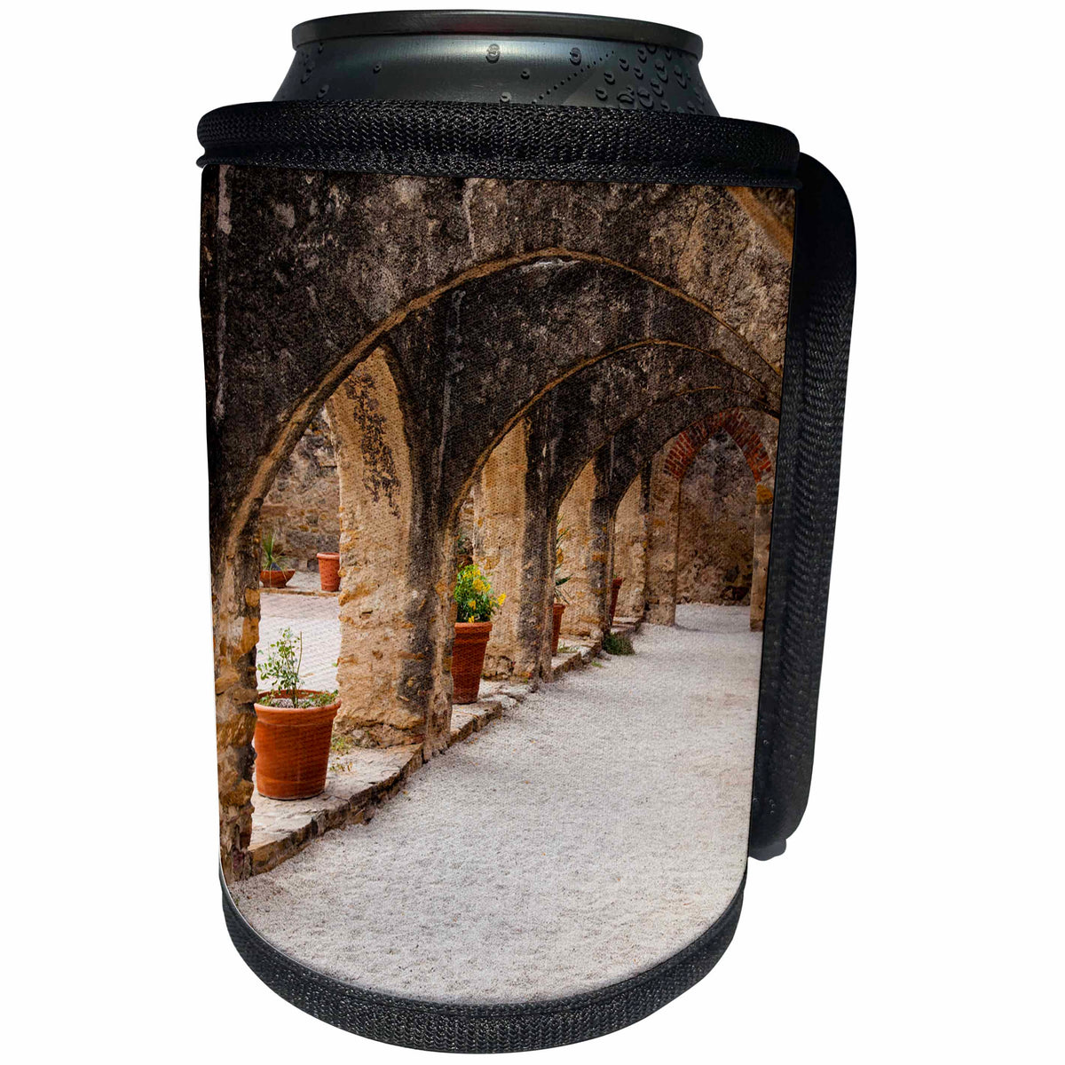 3dRose Danita Delimont - Architecture - Archway at Mission San Jose, Texas - Can Cooler Bottle Wrap (cc_260119)