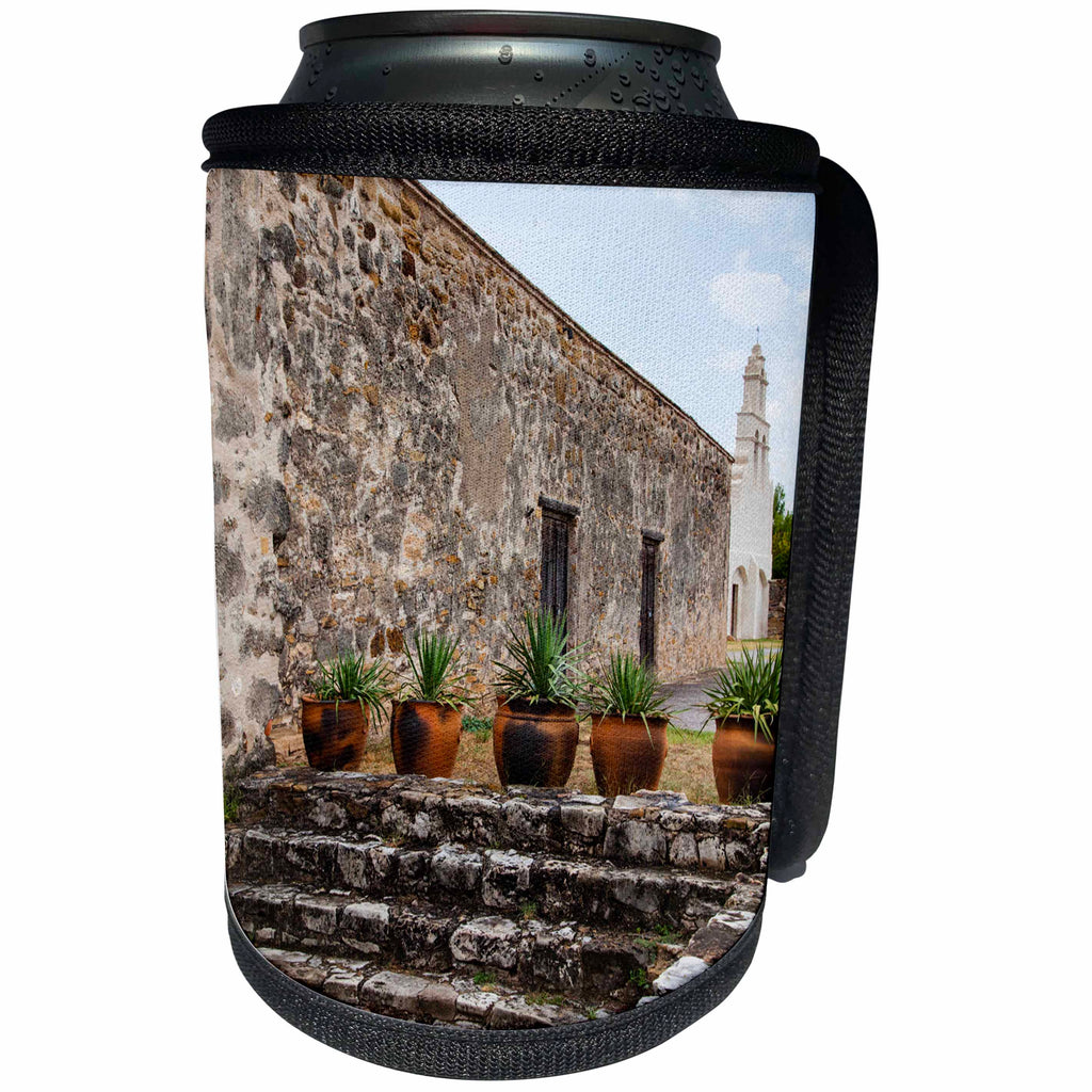 3dRose Danita Delimont - Churches - Mission San Juan Capistrano, Texas - Can Cooler Bottle Wrap (cc_260121)