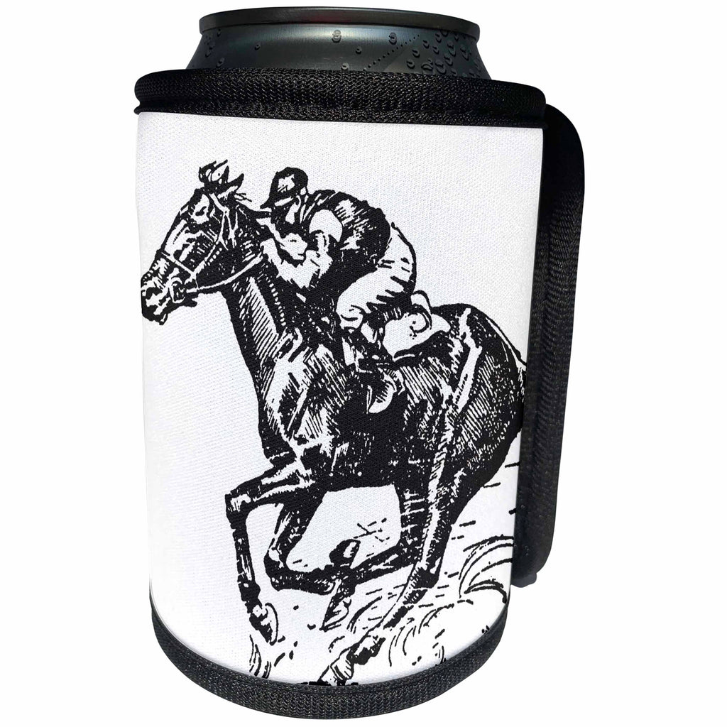 3dRose TNMGraphics Sports - Jocky and Horse Racing - Can Cooler Bottle Wrap (cc_26013)