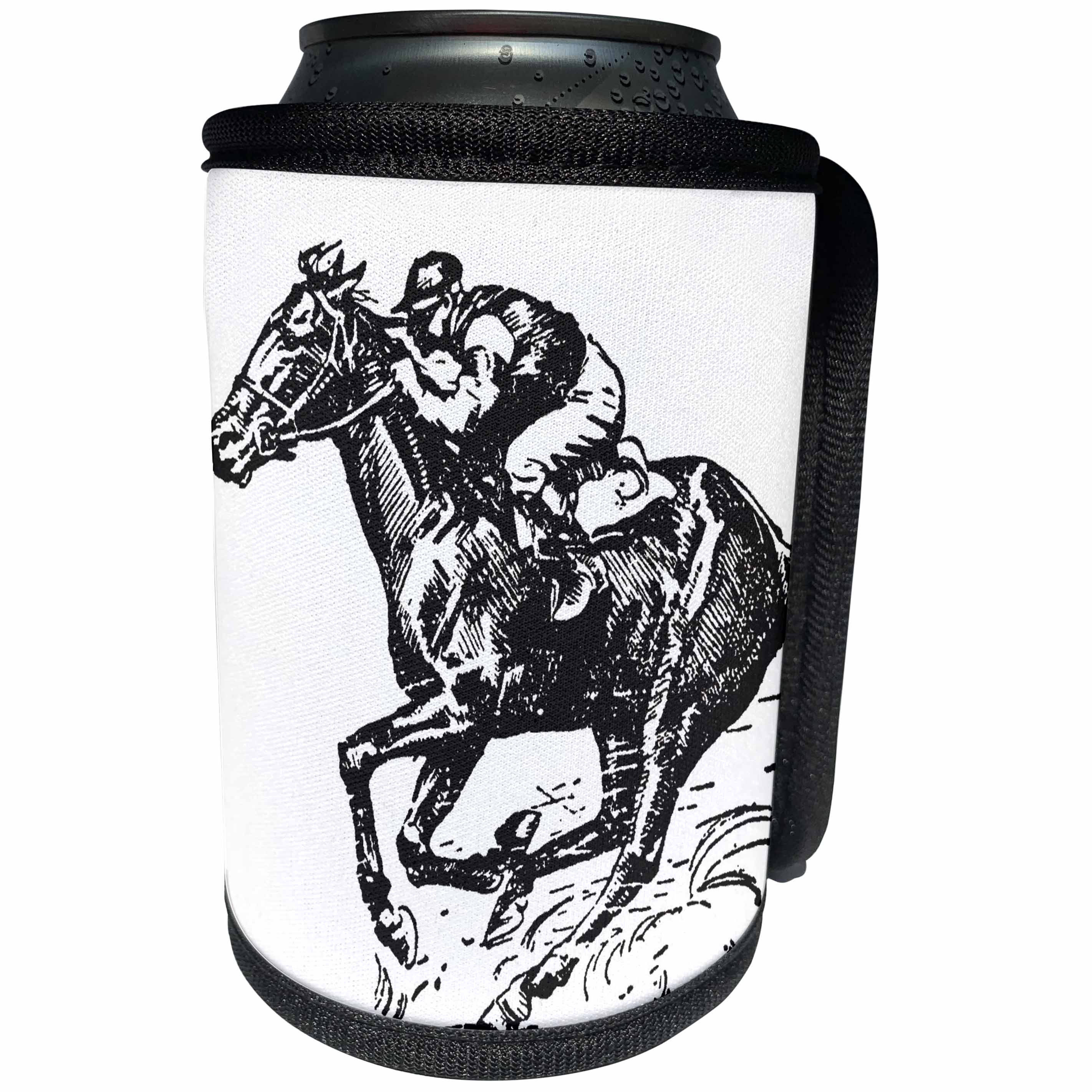 3dRose TNMGraphics Sports - Jocky and Horse Racing - Can Cooler Bottle Wrap (cc_26013)