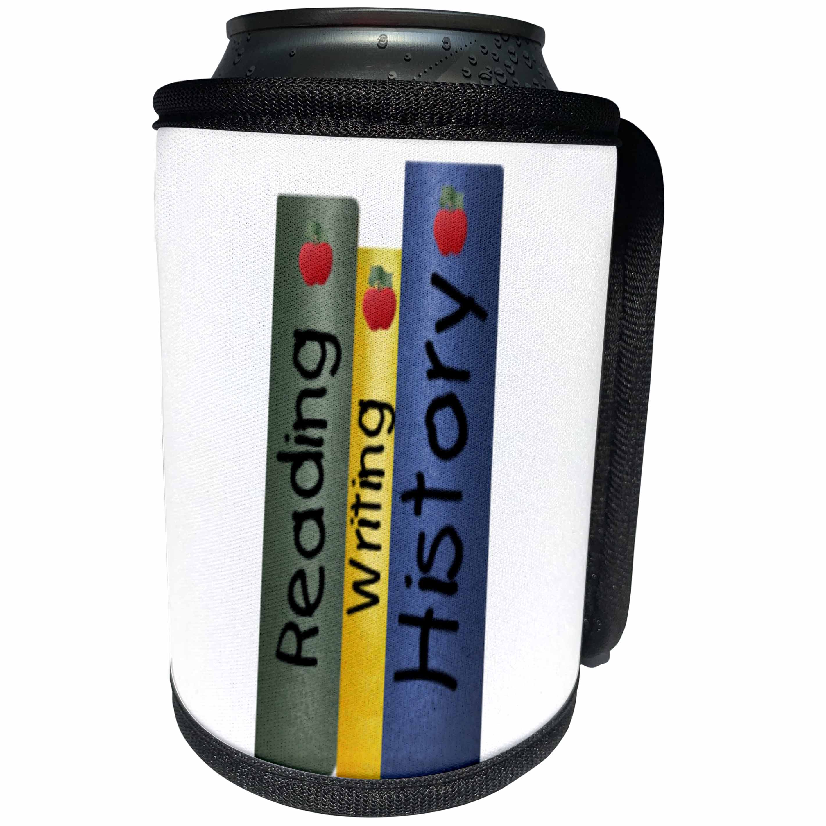 3dRose TNMGraphics School - Reading Writing and History - Can Cooler Bottle Wrap (cc_26018)
