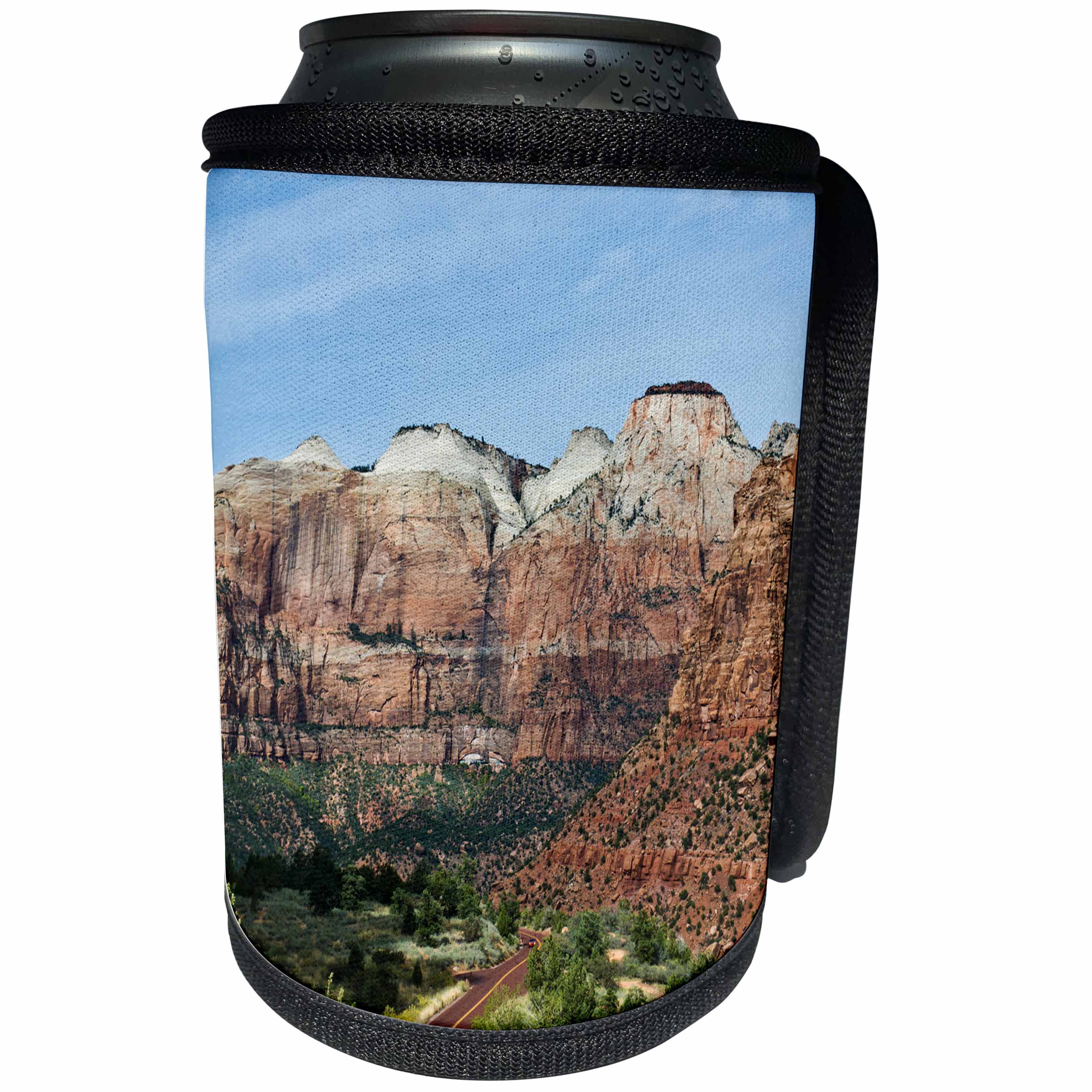 3dRose Danita Delimont - Utah - USA, Utah, Zion National Park. Along the switchbacks - Can Cooler Bottle Wrap (cc_260196)