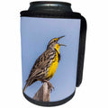 3dRose Danita Delimont - Birds - USA, Utah, Antelope Island, Western Meadowlark singing a song. - Can Cooler Bottle Wrap (cc_260204)