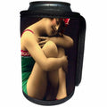 3dRose TNMPastPerfect Bathing Beauties - Bathing Beauty in Green and Pink - Can Cooler Bottle Wrap (cc_26021)