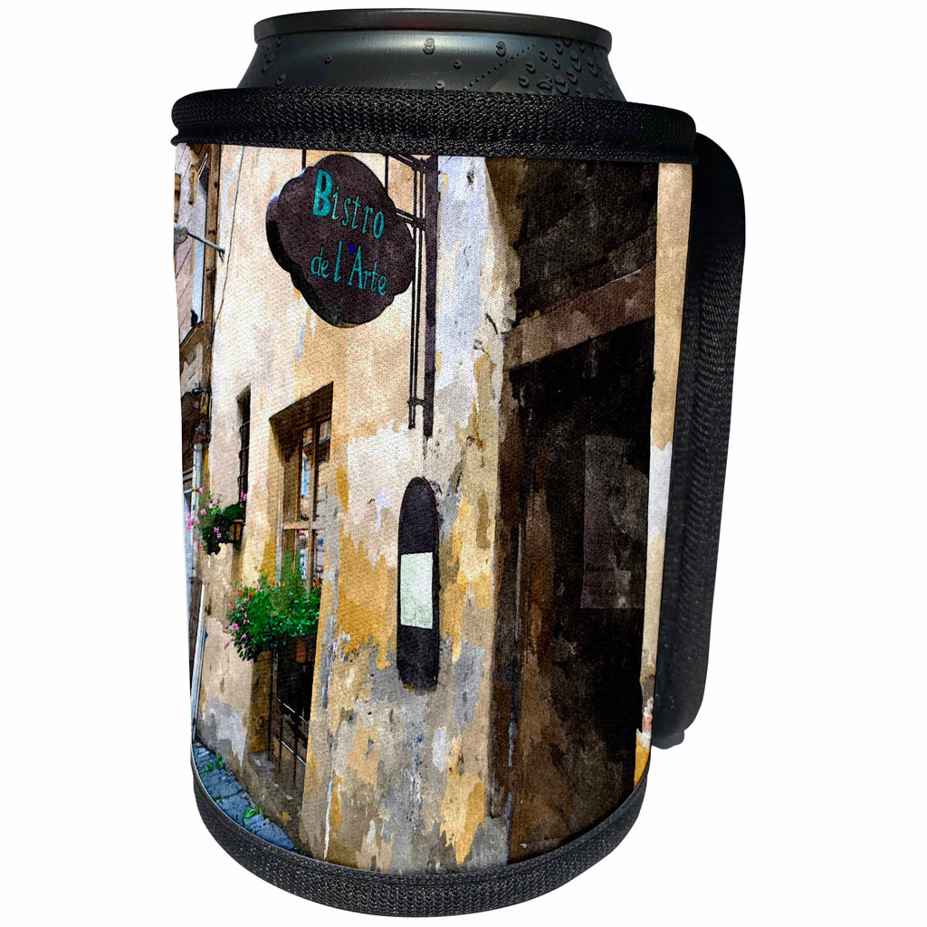 3dRose TNMPastPerfect Exotic Places - Outside of European Bistro - Can Cooler Bottle Wrap (cc_26022)