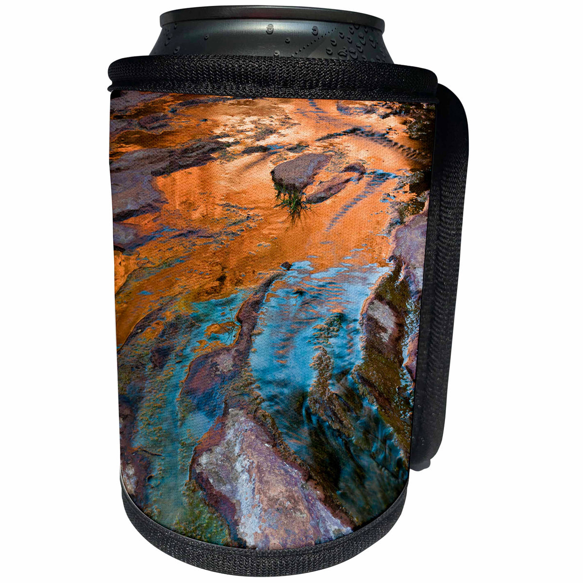 3dRose Danita Delimont - Streams - Colorful reflections in canyon stream, Hunter Canyon, near Moab, Utah - Can Cooler Bottle Wrap (cc_260231)