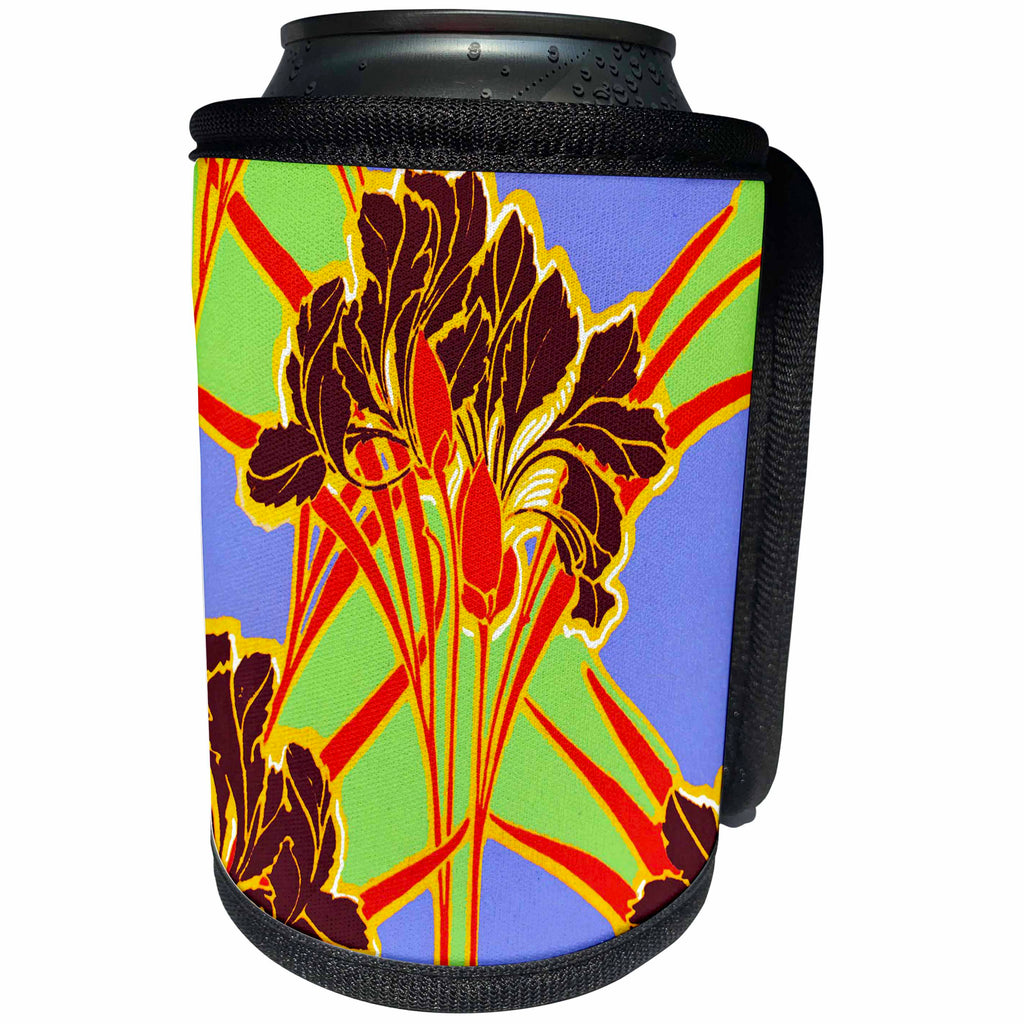 3dRose TNMPastPerfect Floral - Art Nouveau Bright Floral Design - Can Cooler Bottle Wrap (cc_26026)