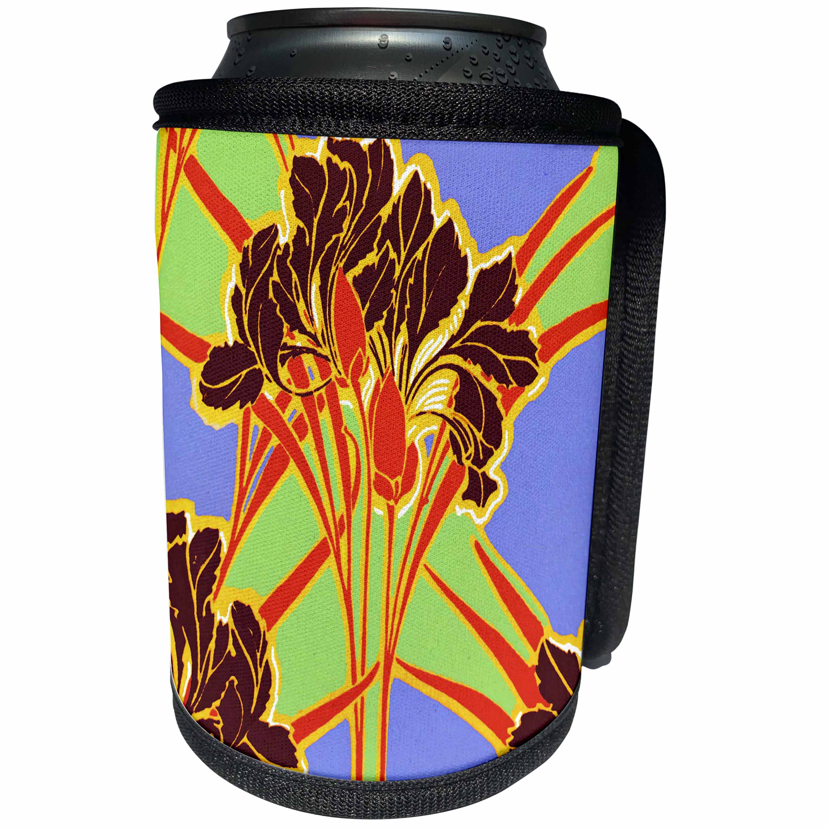 3dRose TNMPastPerfect Floral - Art Nouveau Bright Floral Design - Can Cooler Bottle Wrap (cc_26026)