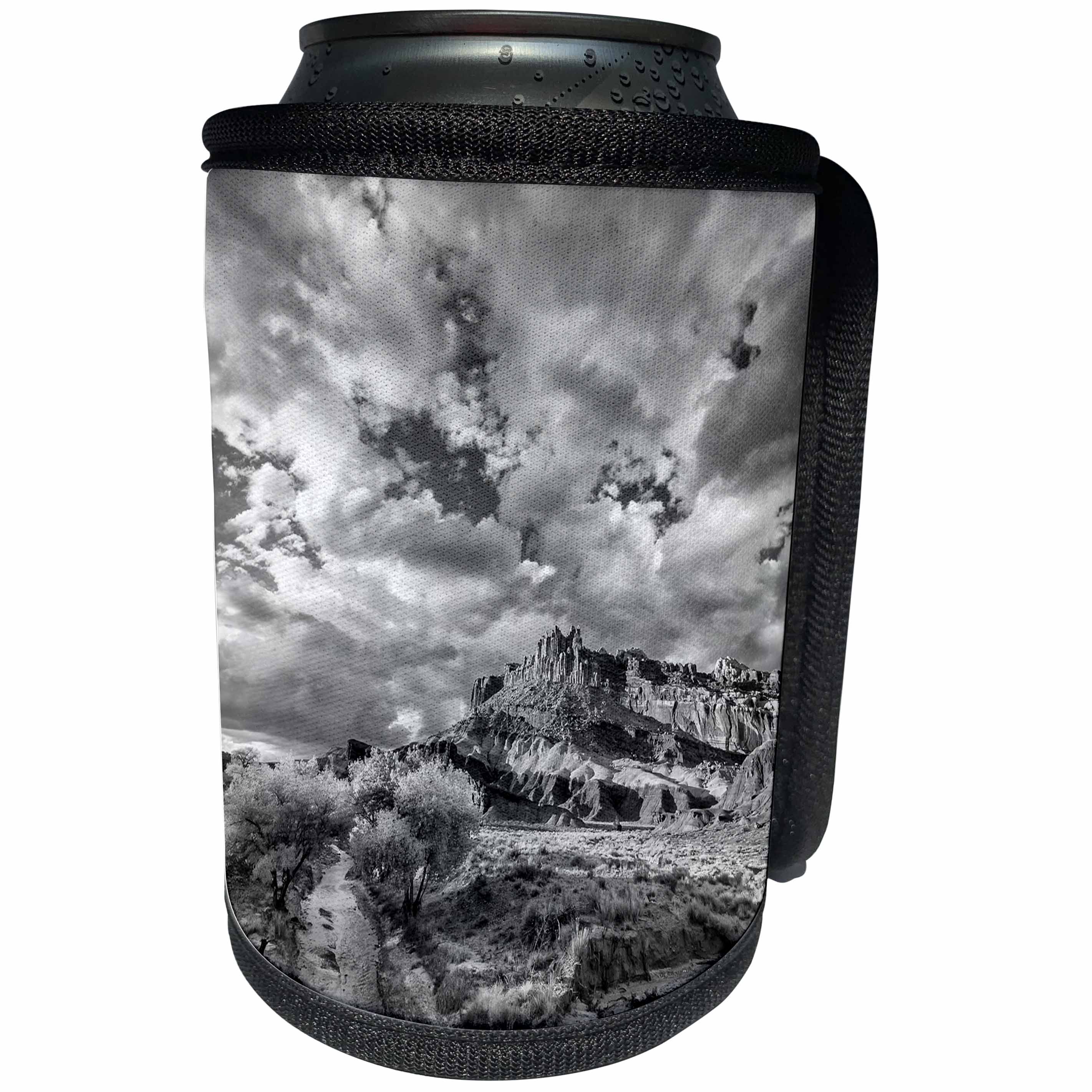 3dRose Danita Delimont - Utah - Black and white landscape below the Castle, Capitol Reef NP, Utah - Can Cooler Bottle Wrap (cc_260260)
