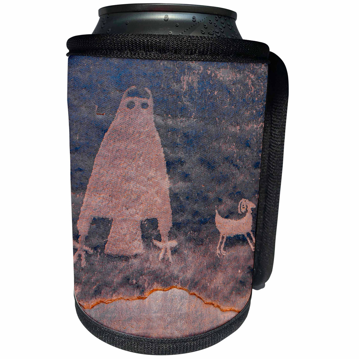 3dRose Danita Delimont - Artwork - Usa, Utah, Owl Panel with big horn sheep, ancient petroglyph - Can Cooler Bottle Wrap (cc_260266)