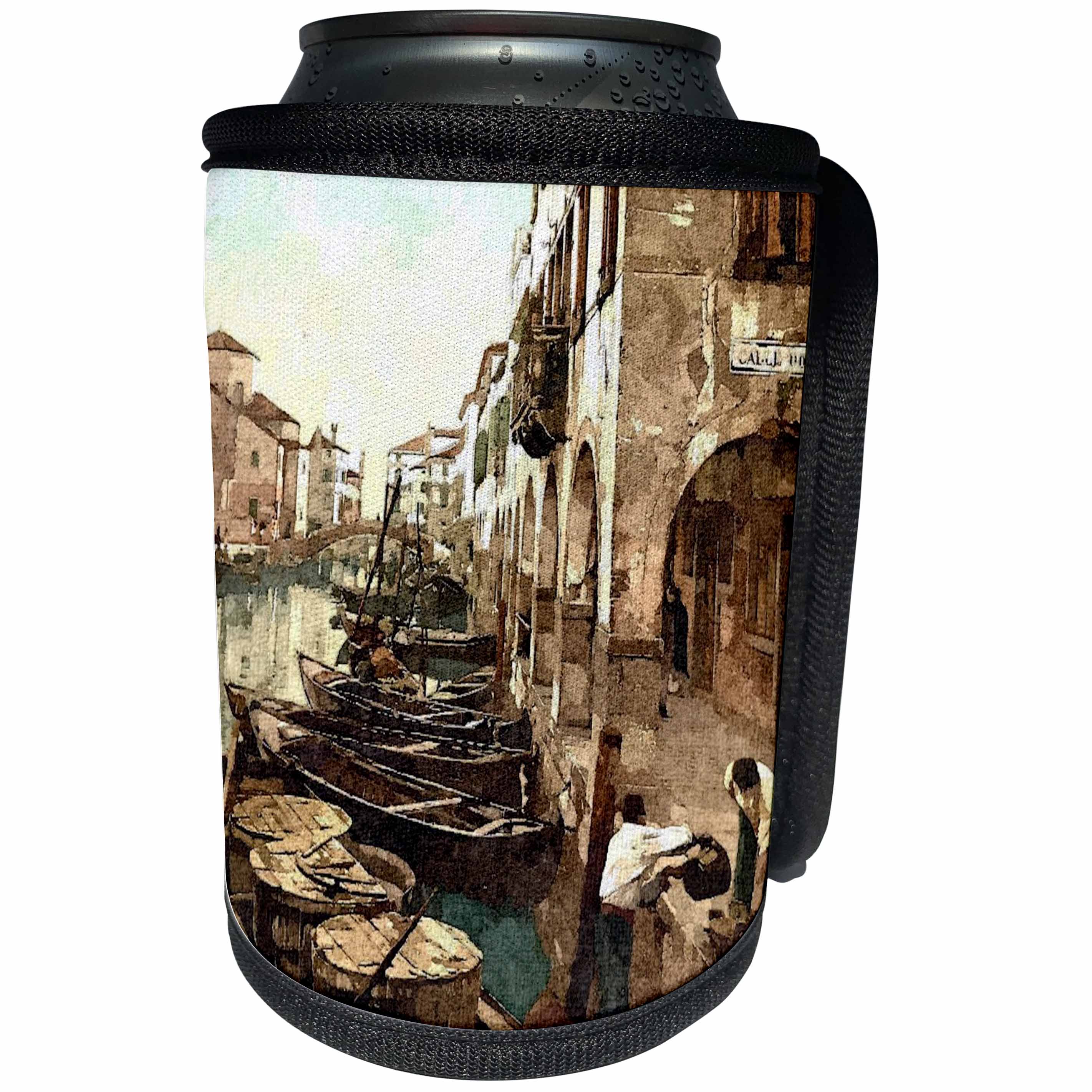 3dRose TNMPastPerfect Exotic Places - Canal in Venice - Can Cooler Bottle Wrap (cc_26027)