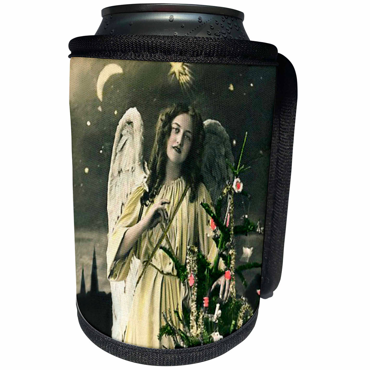 3dRose TNMPastPerfect Christmas - Christmas Angel - Can Cooler Bottle Wrap (cc_26028)