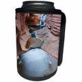 3dRose Danita Delimont - Streams - Usa, Utah, Abstract frozen icy waterfall and pools in Rill Creek, Moab - Can Cooler Bottle Wrap (cc_260282)
