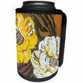 3dRose TNMPastPerfect Floral - Gold and White Flowers - Can Cooler Bottle Wrap (cc_26044)