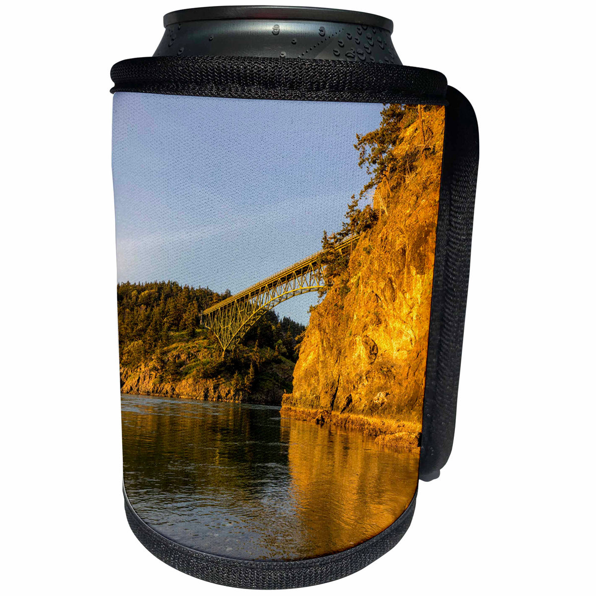 3dRose Danita Delimont - Bridges - Deception Pass Bridge at Deception Pass State Park, Washington, USA - Can Cooler Bottle Wrap (cc_260464)