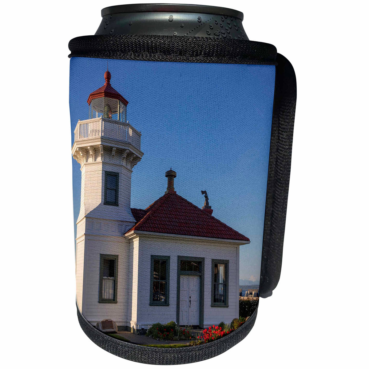3dRose Danita Delimont - Lighthouses - The Mukilteo Lighthouse in Everett, Washington State, USA - Can Cooler Bottle Wrap (cc_260467)