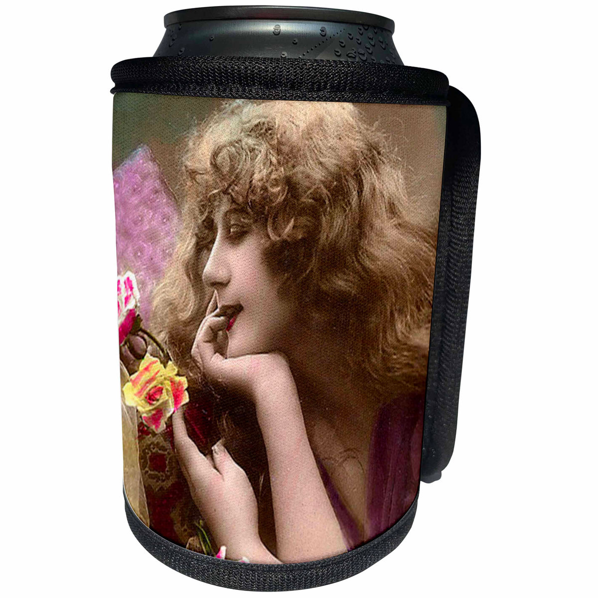 3dRose TNMPastPerfect Women - Long Hair and Deep Thoughts - Can Cooler Bottle Wrap (cc_26047)