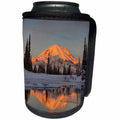 3dRose Danita Delimont - Mountain - WA, Alpenglow on Mount Rainier and Upper Tipsoo Lake - Can Cooler Bottle Wrap (cc_260492)