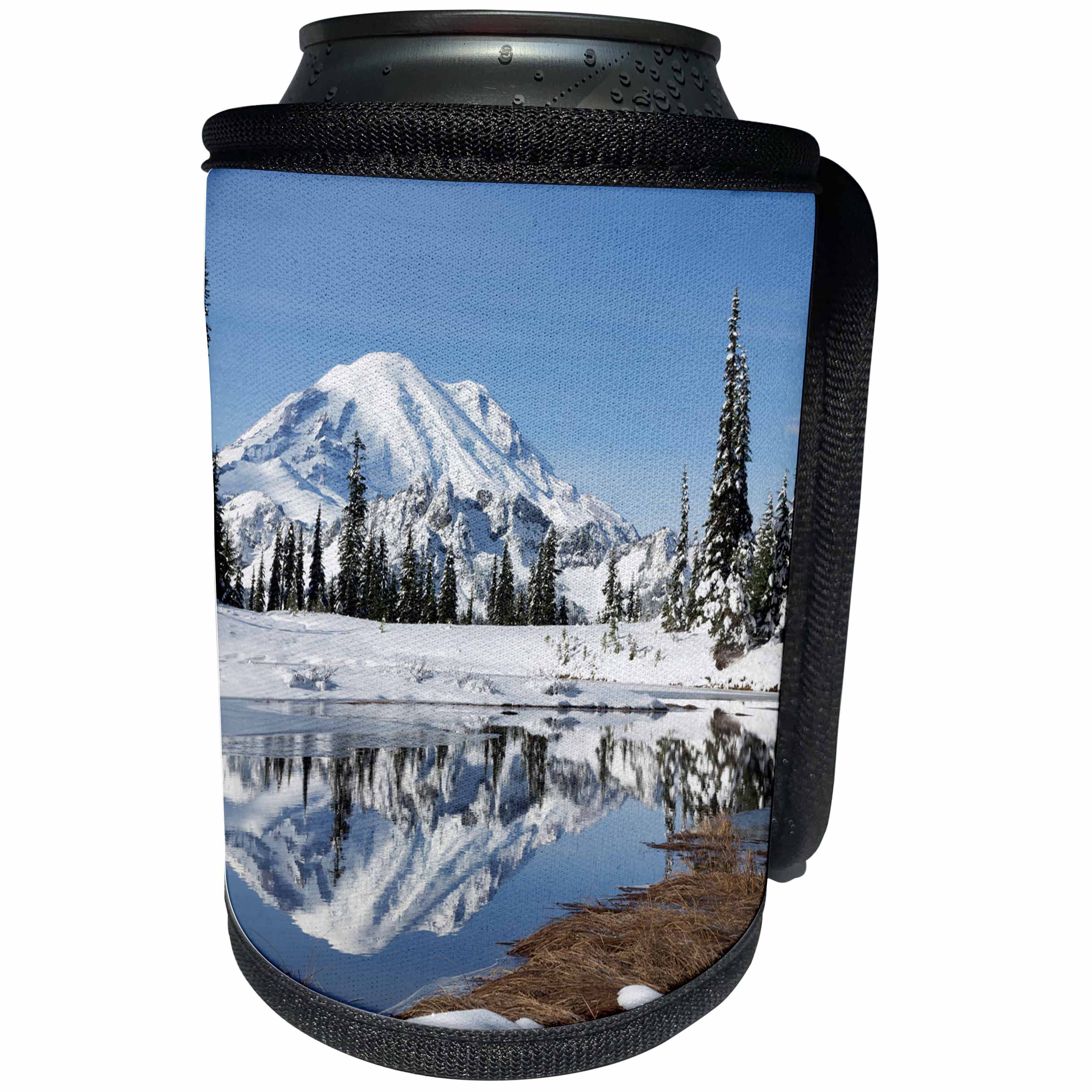 3dRose Danita Delimont - Mountain - WA, Mount Rainier National Park, Mount Rainier and Upper Tipsoo Lake - Can Cooler Bottle Wrap (cc_260493)
