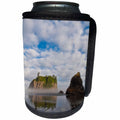 3dRose Danita Delimont - Beaches - USA, Washington, Olympic NP. Morning mist on Ruby Beach and sea staks. - Can Cooler Bottle Wrap (cc_260497)