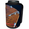 3dRose Danita Delimont - Boats - Usa, Washington, Port Townsend, Point Hudson. Varnished bow deck. - Can Cooler Bottle Wrap (cc_260500)