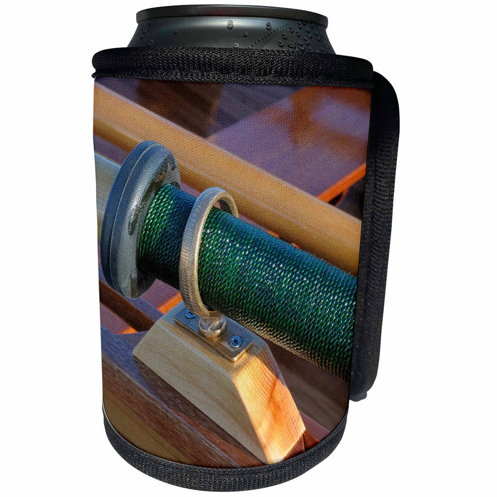 3dRose Danita Delimont - Nautical - Usa, Washington, Port Townsend, Point Hudson. Wooden oars on a rowboat - Can Cooler Bottle Wrap (cc_260502)