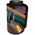 3dRose Danita Delimont - Nautical - Usa, Washington, Port Townsend, Point Hudson. Wooden oars on a rowboat - Can Cooler Bottle Wrap (cc_260502)