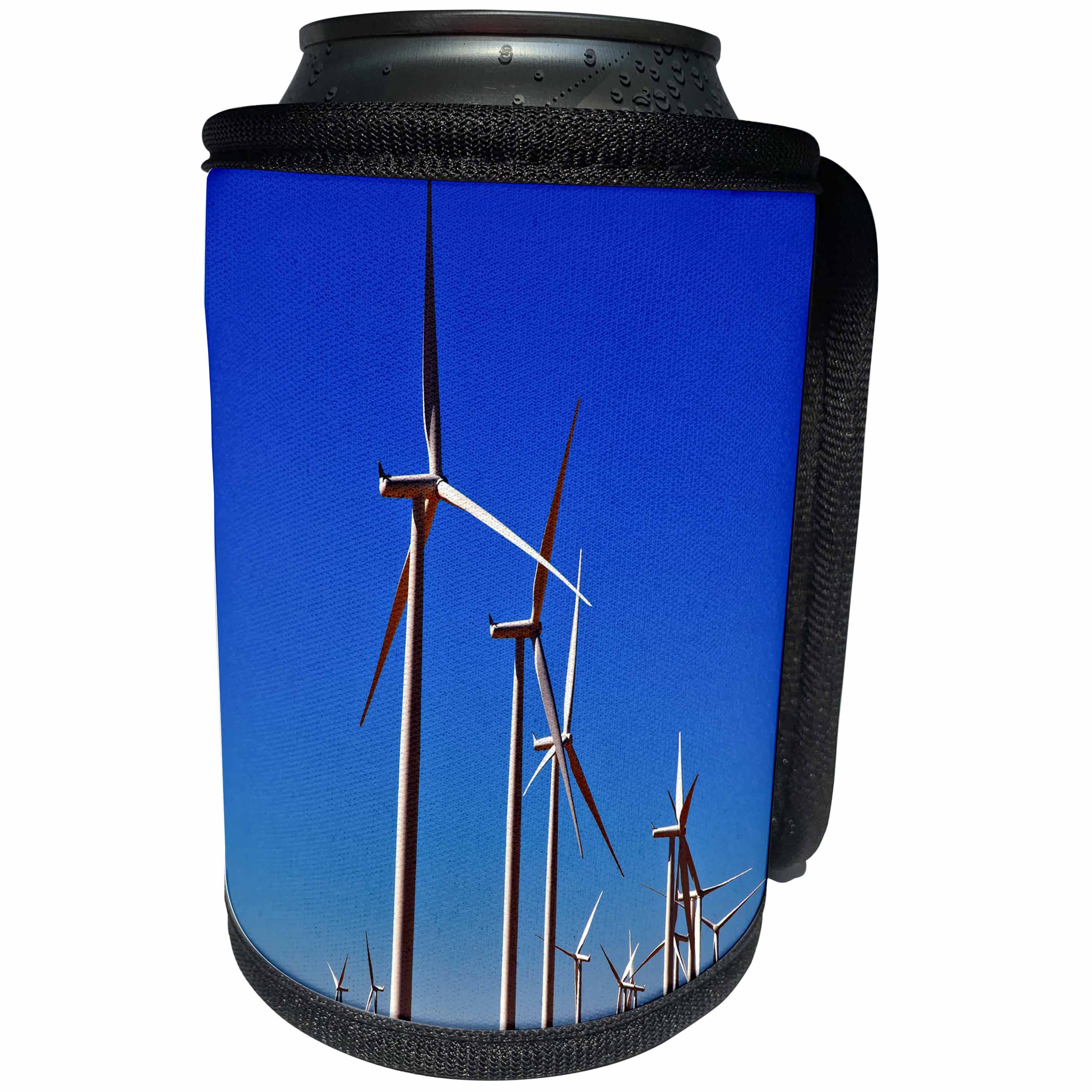 3dRose Danita Delimont - Windmills - Wind Turbines Wheat fields Ripe Wheat for Harvest Palouse, Washington - Can Cooler Bottle Wrap (cc_260548)