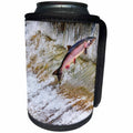 3dRose Danita Delimont - fish - Salmon jumping up a fish ladder. Issaquah Hatchery, Washington - Can Cooler Bottle Wrap (cc_260549)